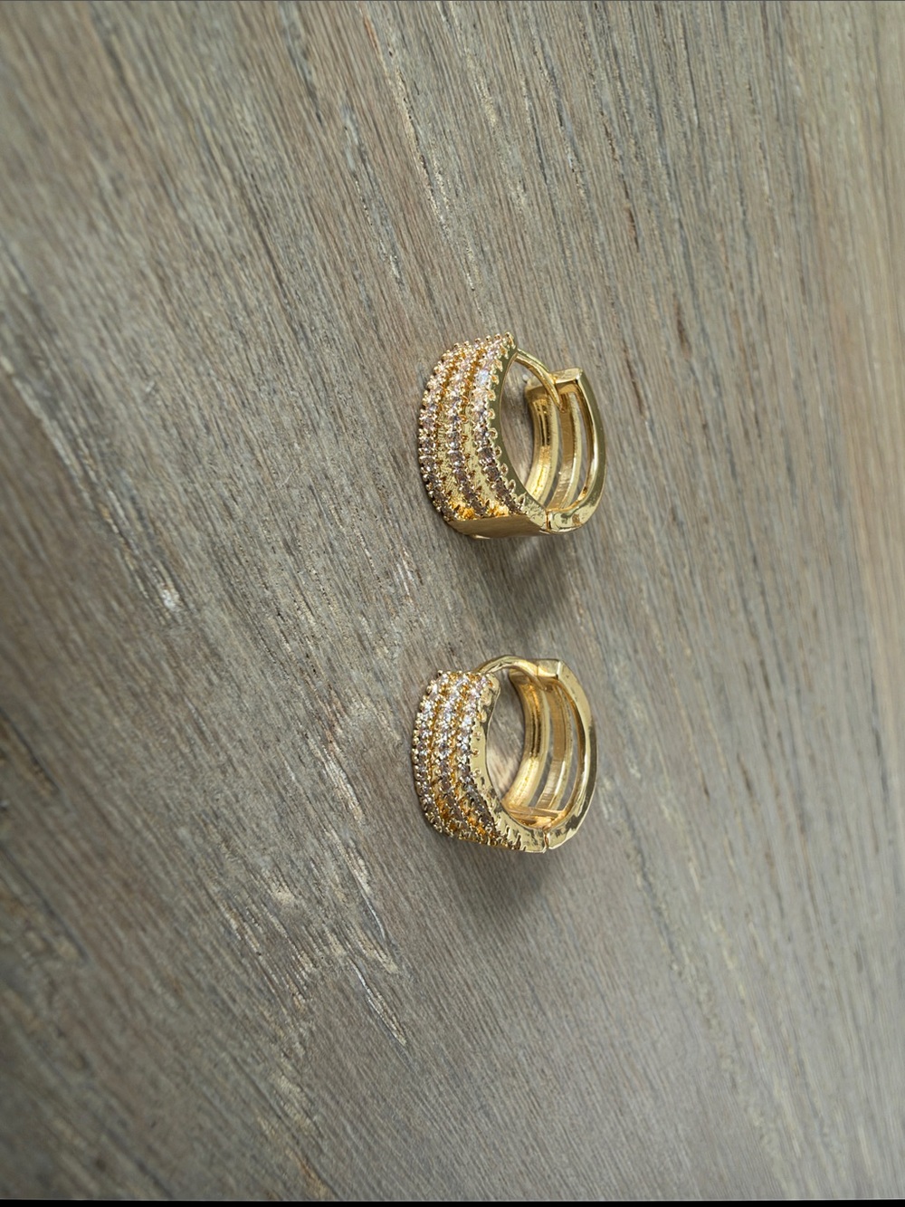 Adina Eden Gold CZ Pavé Huggie Earrings
